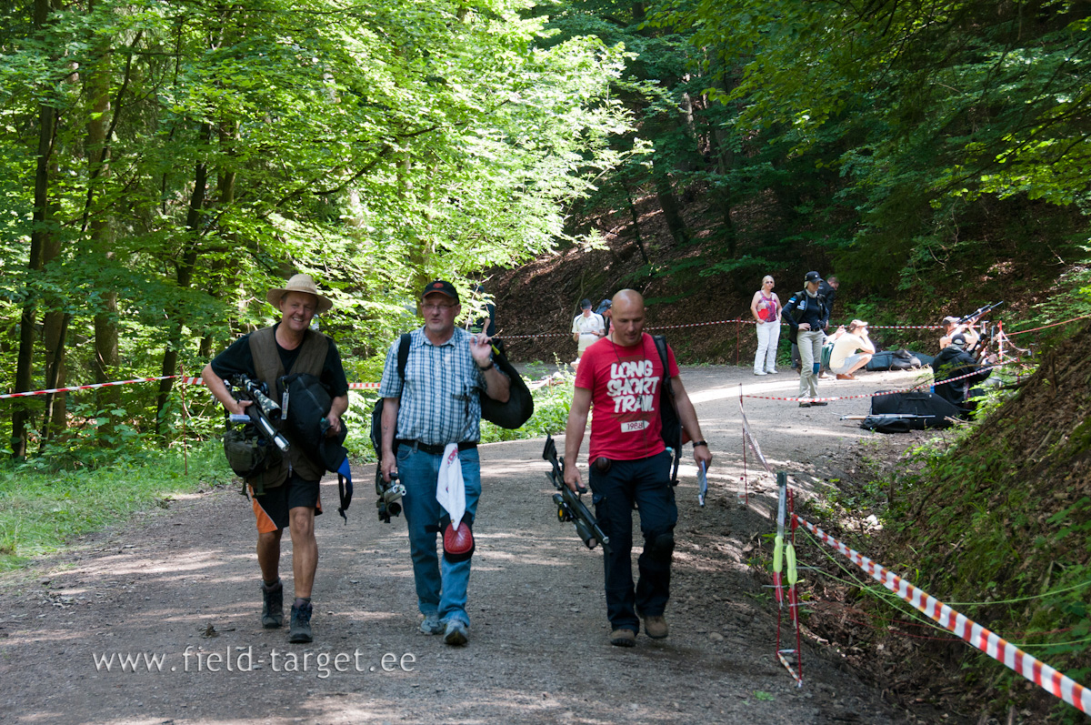 When carrying a rifle it should be pointed up or down